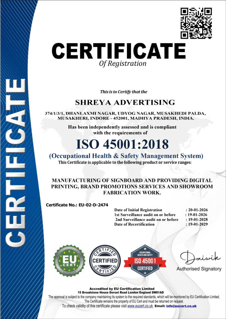 ISO 45001 OF EU SHREYA ADVERTISING